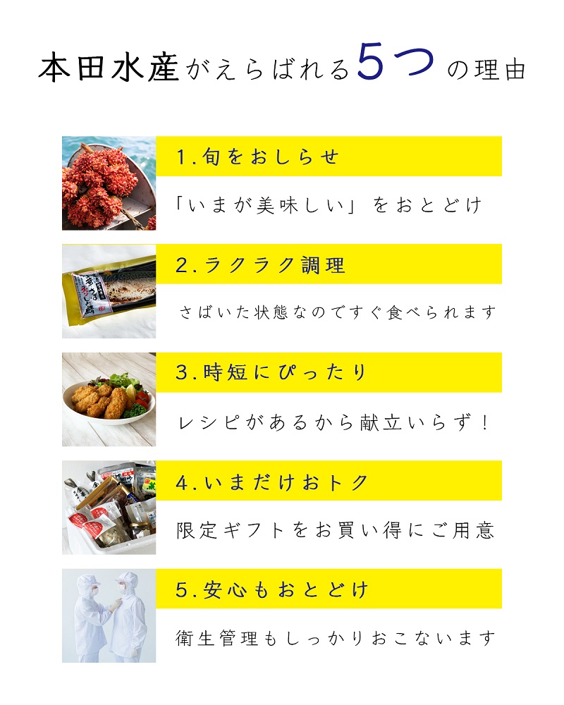 本田水産が選ばれる理由